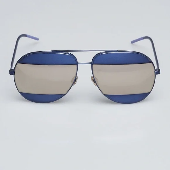 Dior | Accessories | Dior Split Qaque Sunglasses Blue Silver 
